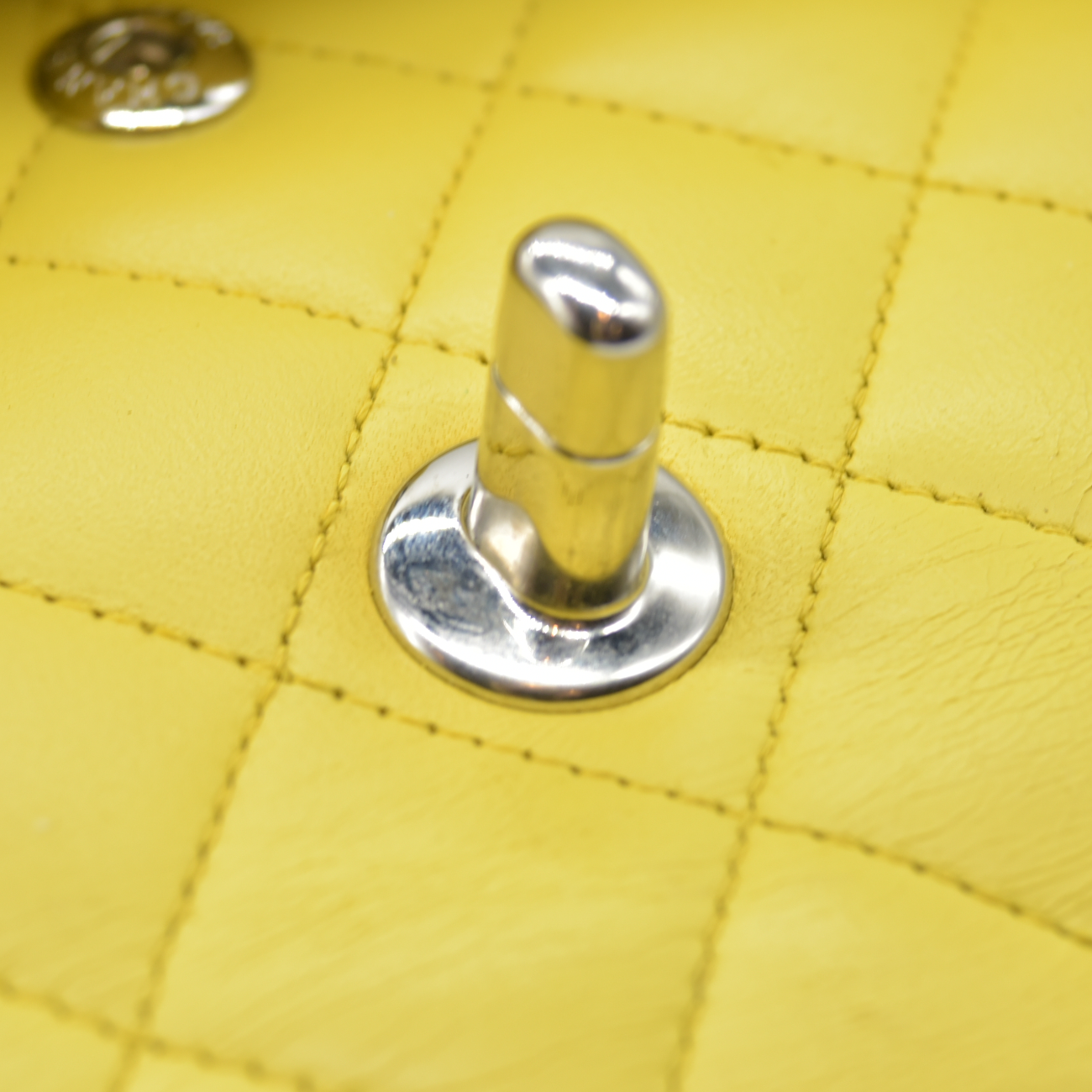 $11300 2010 Chanel Lambskin Quilted Medium Double Flap Yellow CONSIGNMENT