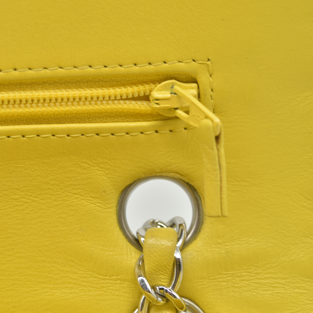 $11300 2010 Chanel Lambskin Quilted Medium Double Flap Yellow CONSIGNMENT