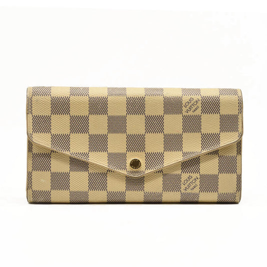 Louis Vuitton Damier Azur Sarah NM Flap Wallet White Canvas