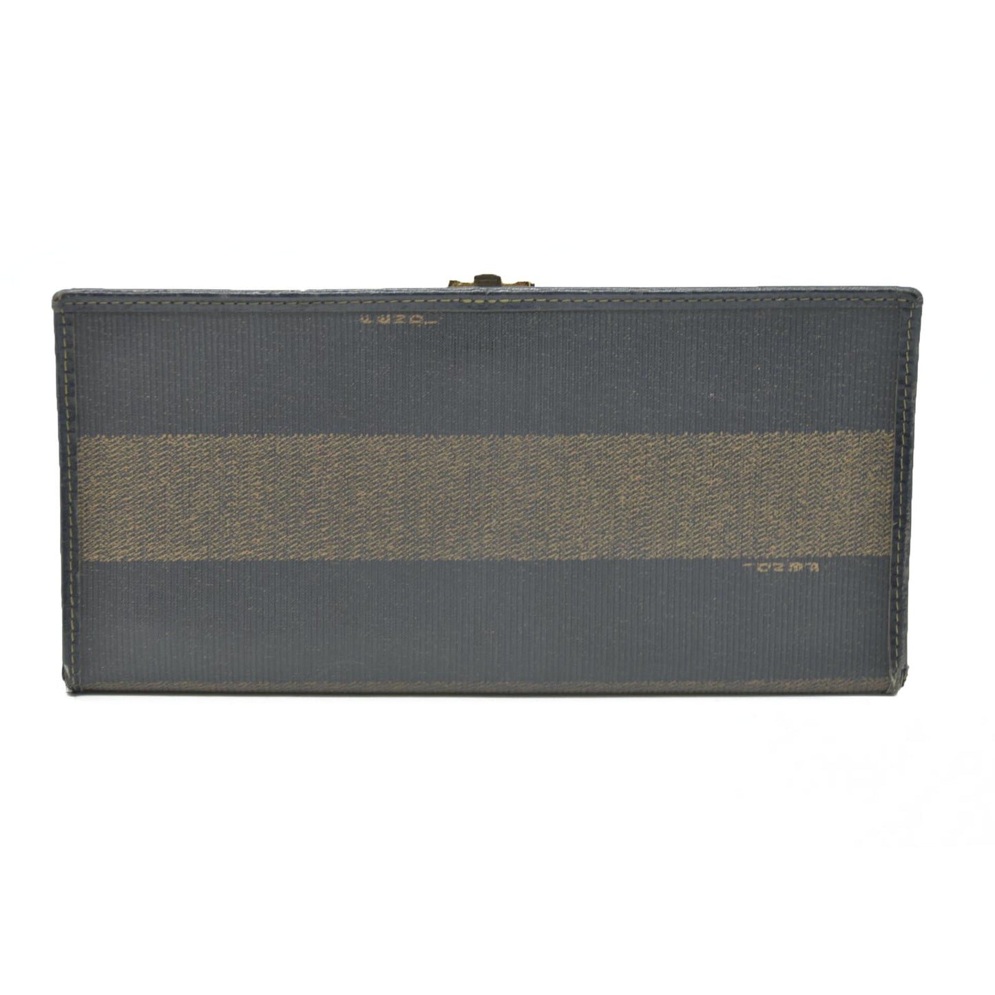 AUCTION $750 Fendi  Pequin Striped Flap Wallet Tobacco