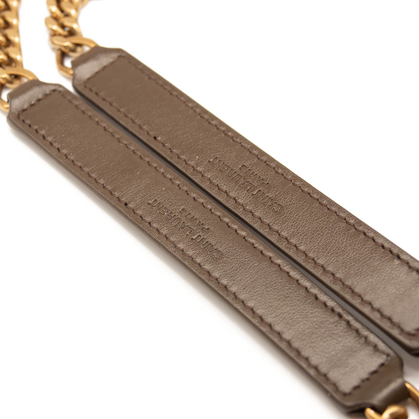 Saint Laurent Medium YSL Loulou in Soil Brown Chain Shoulder Bag Gold 2021