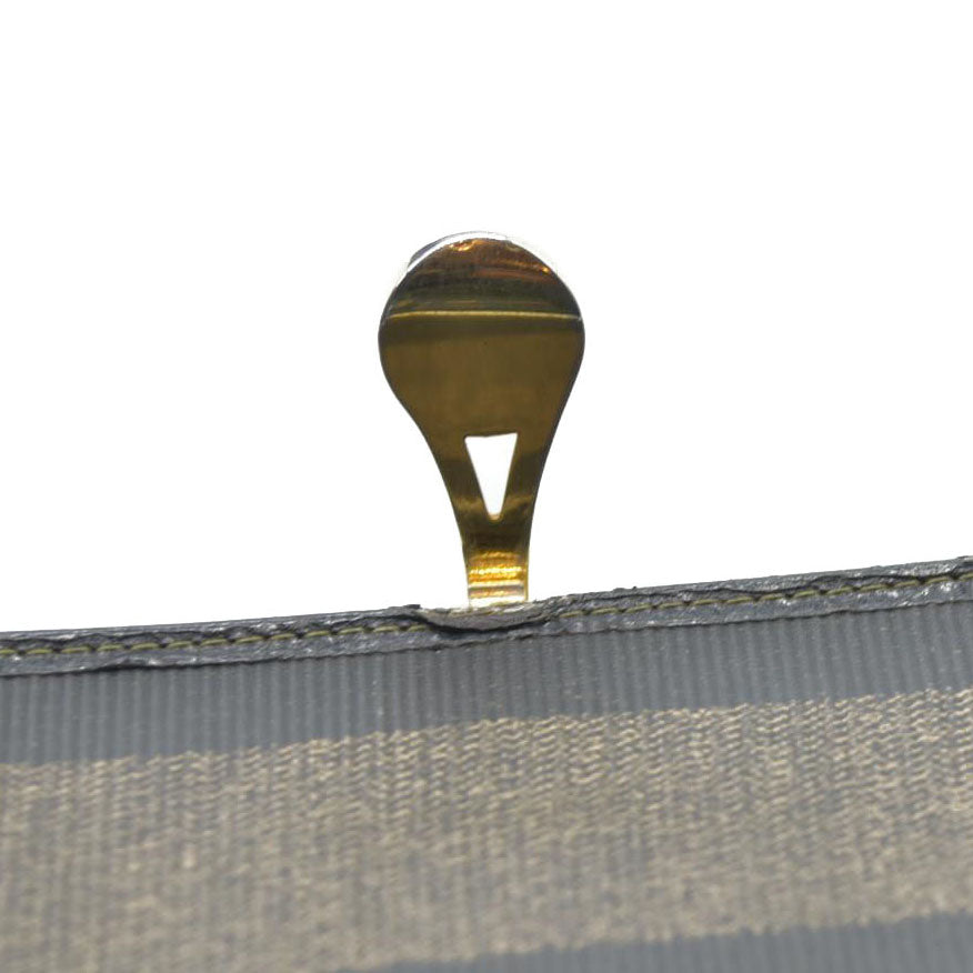 AUCTION $750 Fendi  Pequin Striped Flap Wallet Tobacco