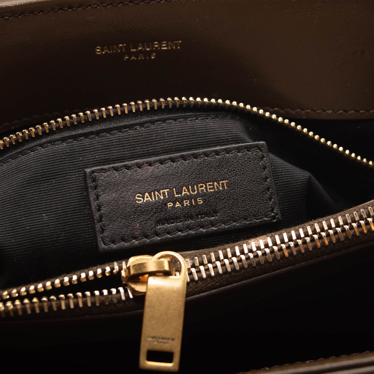 Saint Laurent Medium YSL Loulou in Soil Brown Chain Shoulder Bag Gold 2021