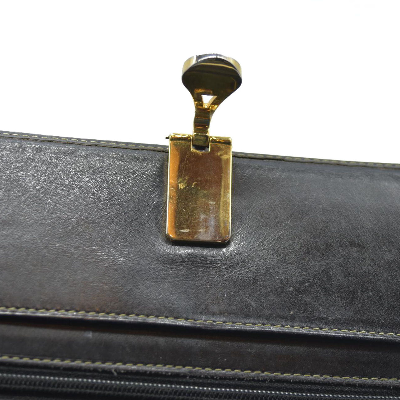 AUCTION $750 Fendi  Pequin Striped Flap Wallet Tobacco