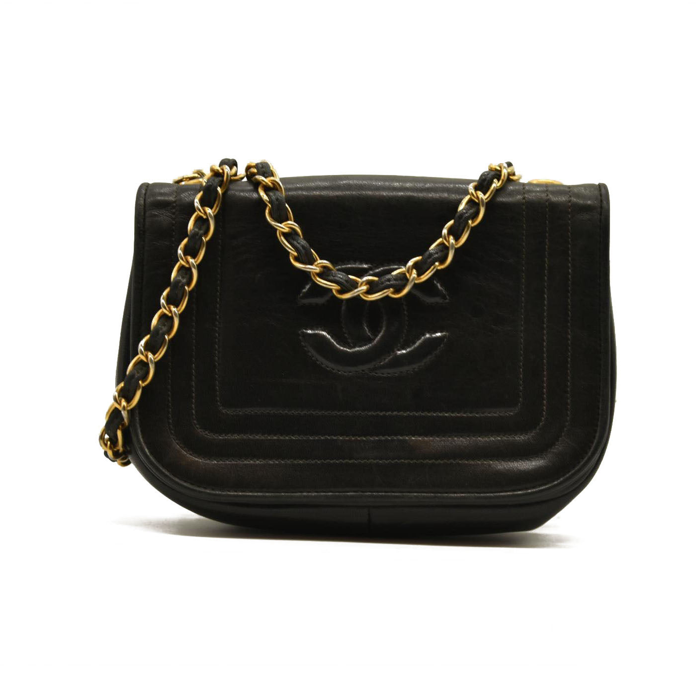 CHANEL Vintage CC Stitch Flap Bag Mini