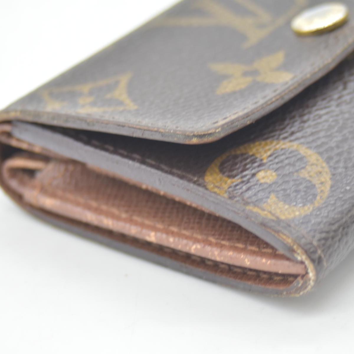 $435 Louis Vuitton Monogram Plat Coin Purse Wallet Brown RA0170 CONSIGNMENT