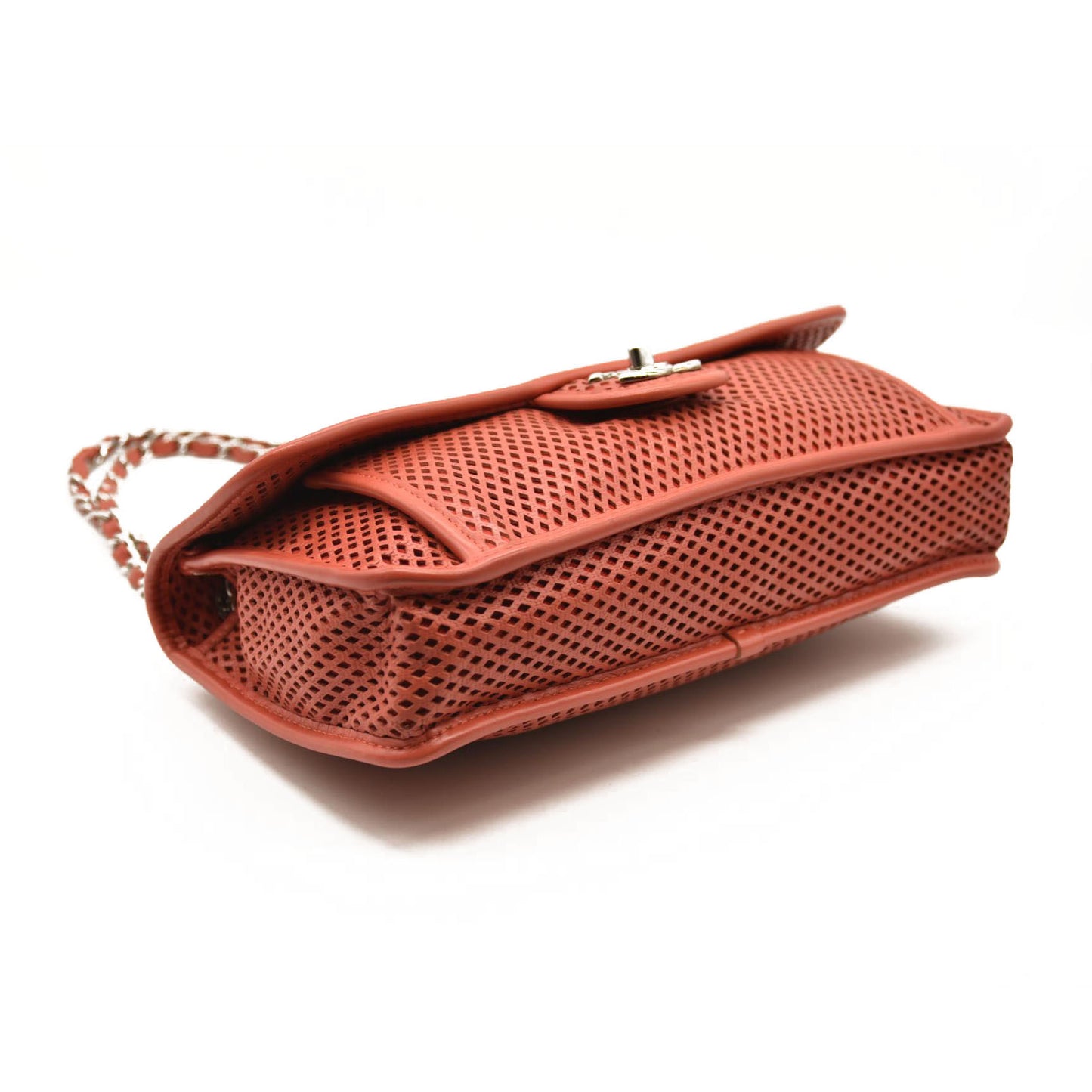 CHANEL Perforated Calfskin Up In The Air Flap Red 17*