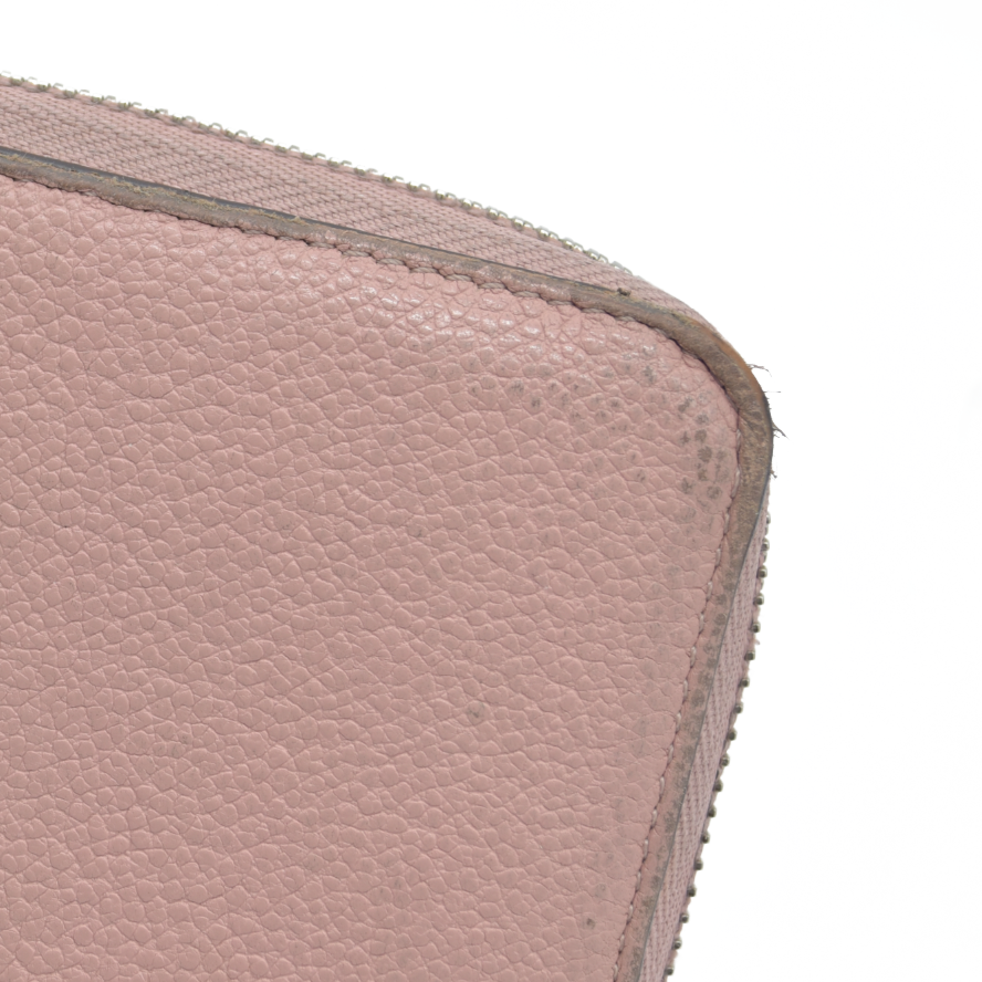 $1130 Louis Vuitton Comet Taurillon Leather Zip Zippy Long Wallet Pink MI0146 2016