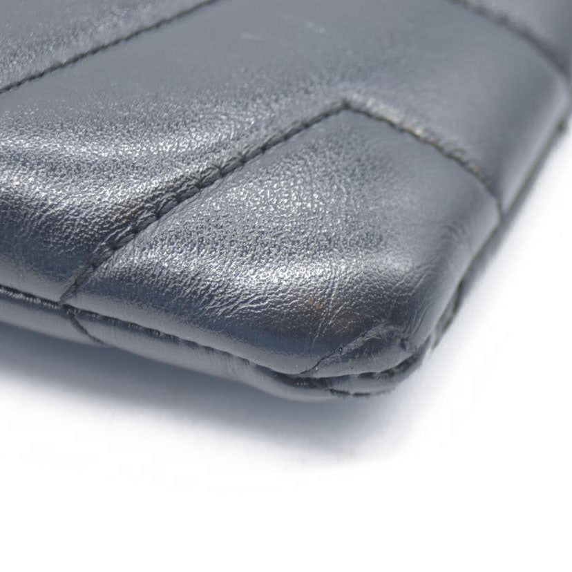 $3400 Saint Laurent  Calfskin Y Quilted Monogram Loulou Flap Bag Black