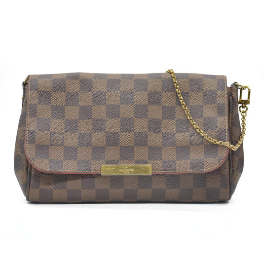 AUCTION $1690 Louis Vuitton Shoulder Bag Damier Favorite MM