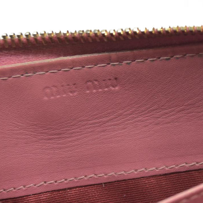 AUCTION $545 Miu Miu  Vernice Crocodile Embossed Calfskin Zip Around Wallet Antico
