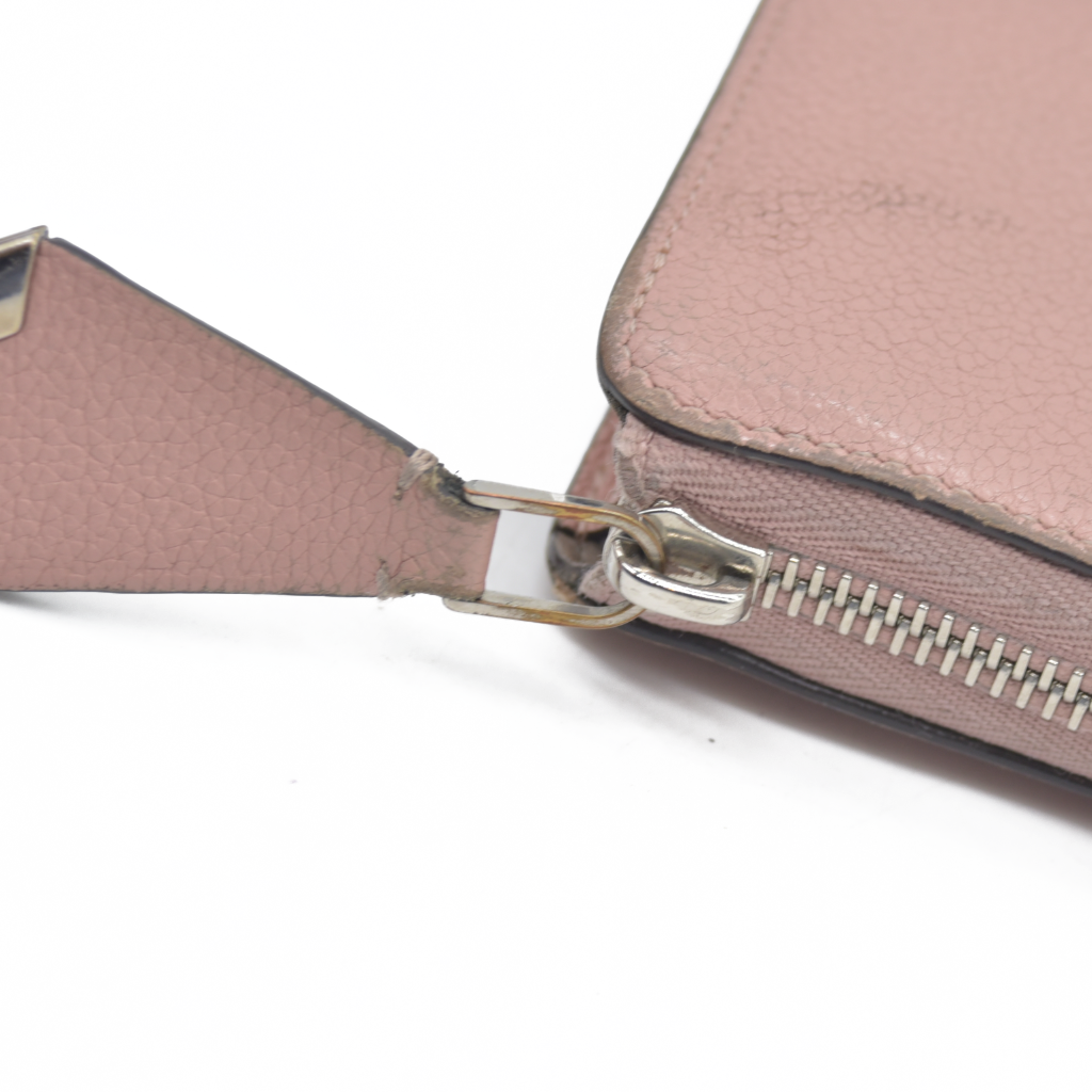 $1130 Louis Vuitton Comet Taurillon Leather Zip Zippy Long Wallet Pink MI0146 2016