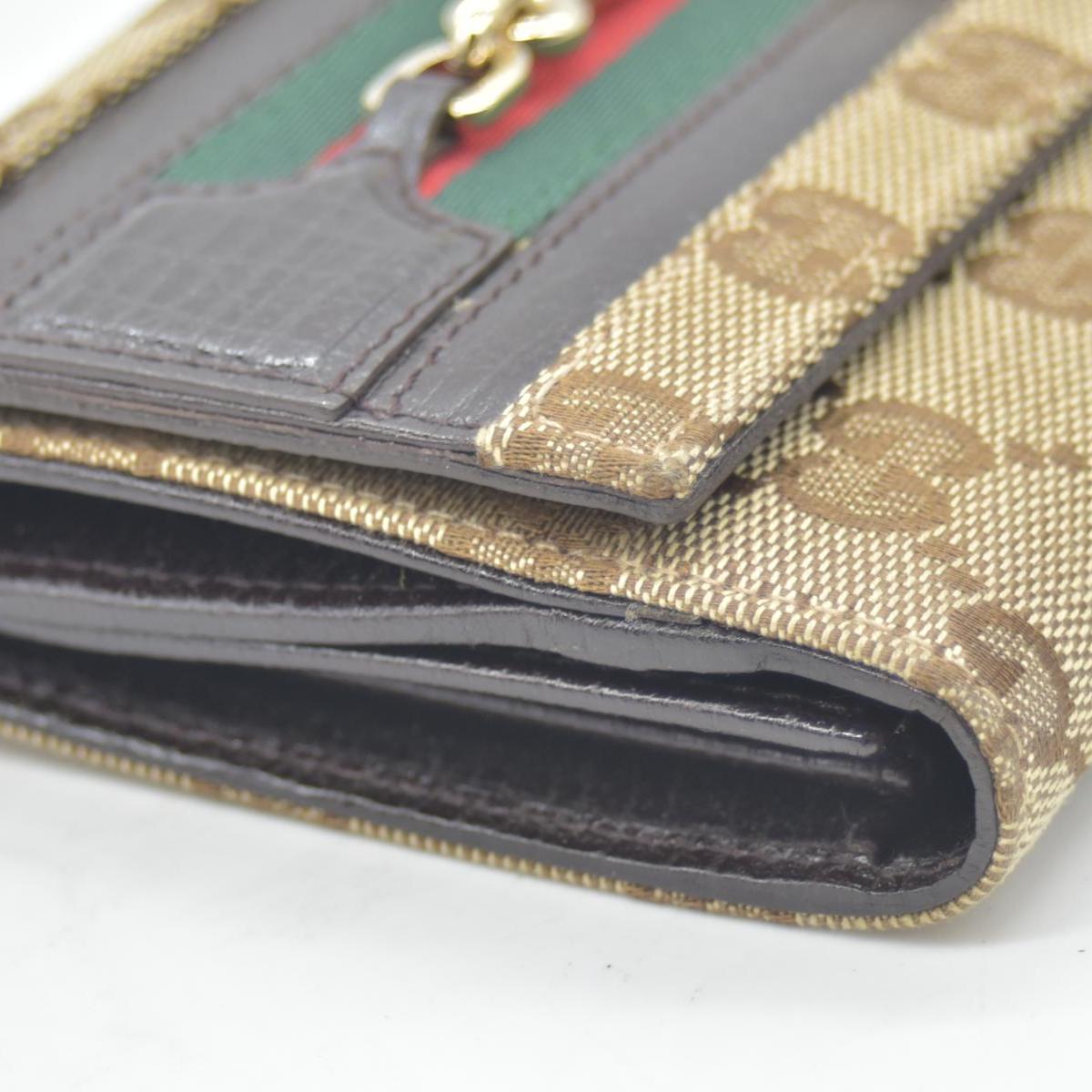 $425 Gucci Beige Ebony GG Canvas Hasler Continental Wallet CONSIGNMENT