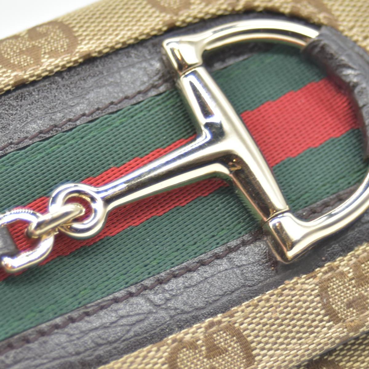 $425 Gucci Beige Ebony GG Canvas Hasler Continental Wallet CONSIGNMENT