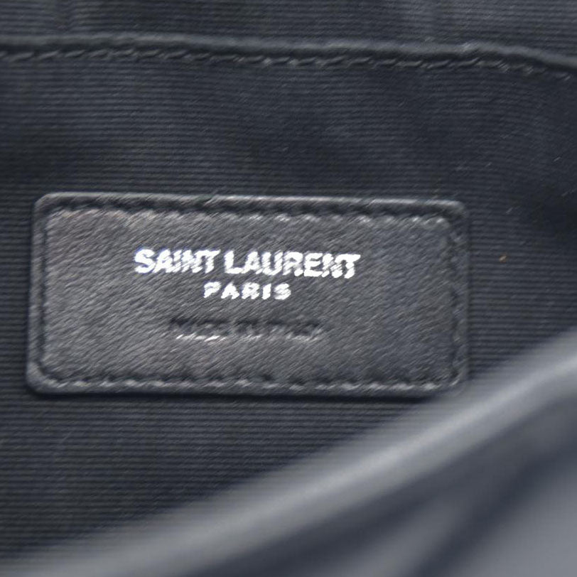 $3400 Saint Laurent  Calfskin Y Quilted Monogram Loulou Flap Bag Black