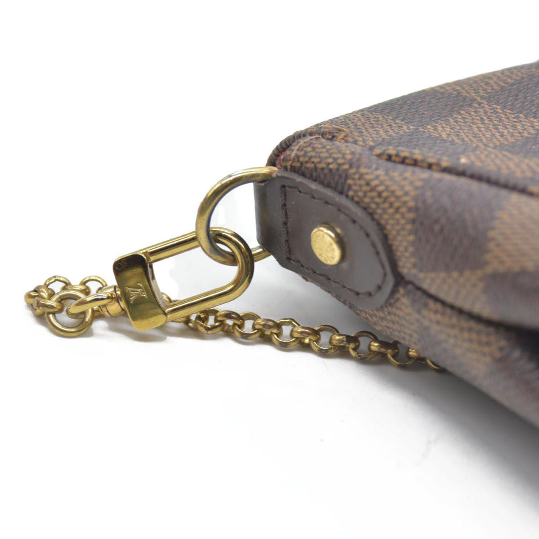 AUCTION $1690 Louis Vuitton Shoulder Bag Damier Favorite MM