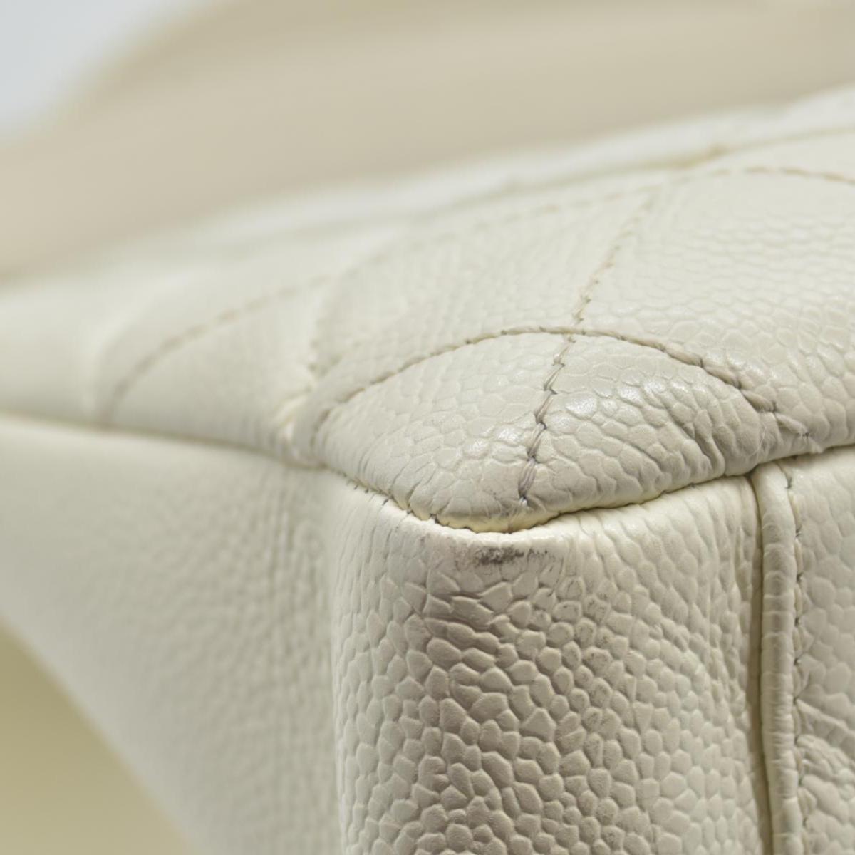 $3500 Chanel Caviar Quilted XL Grand Shopping Tote GST White 2011-2012