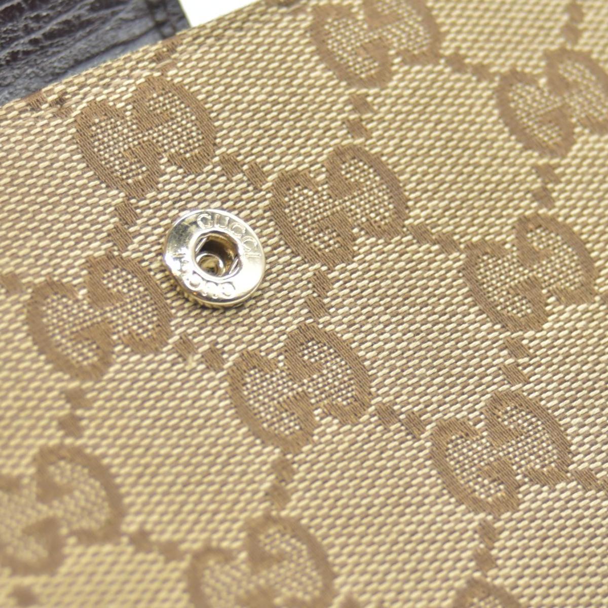 $425 Gucci Beige Ebony GG Canvas Hasler Continental Wallet CONSIGNMENT