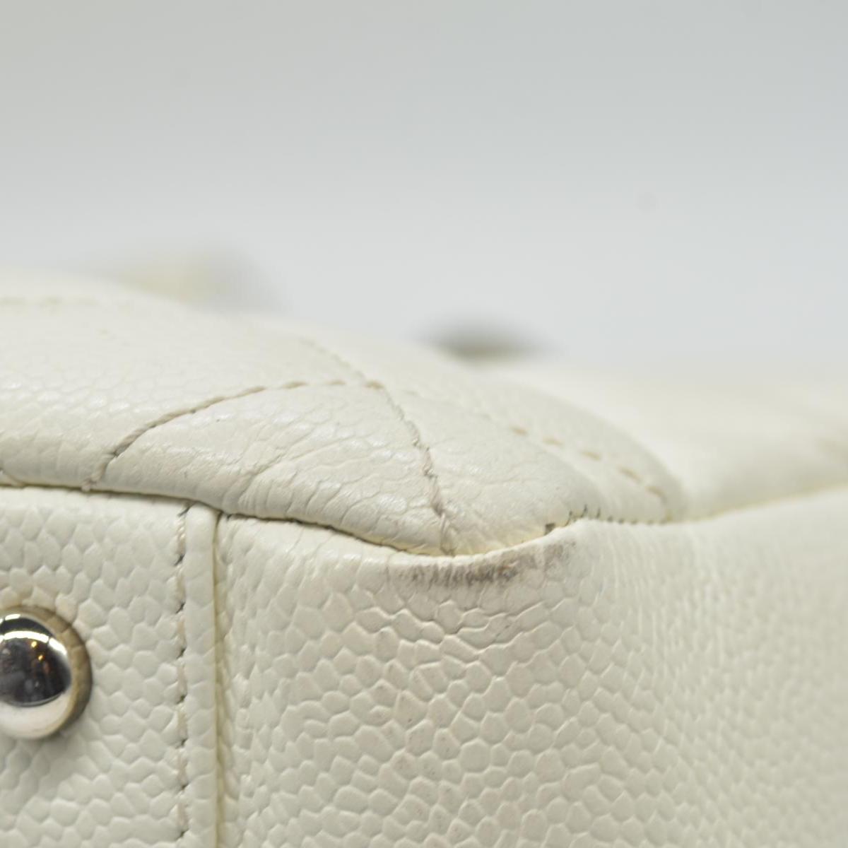 $3500 Chanel Caviar Quilted XL Grand Shopping Tote GST White 2011-2012