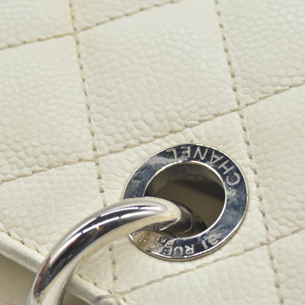 $3500 Chanel Caviar Quilted XL Grand Shopping Tote GST White 2011-2012