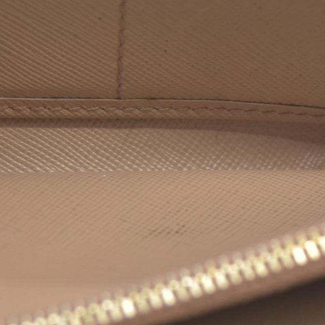 AUCTION $650 Prada  Saffiano Metal Zip Around Wallet Cammeo