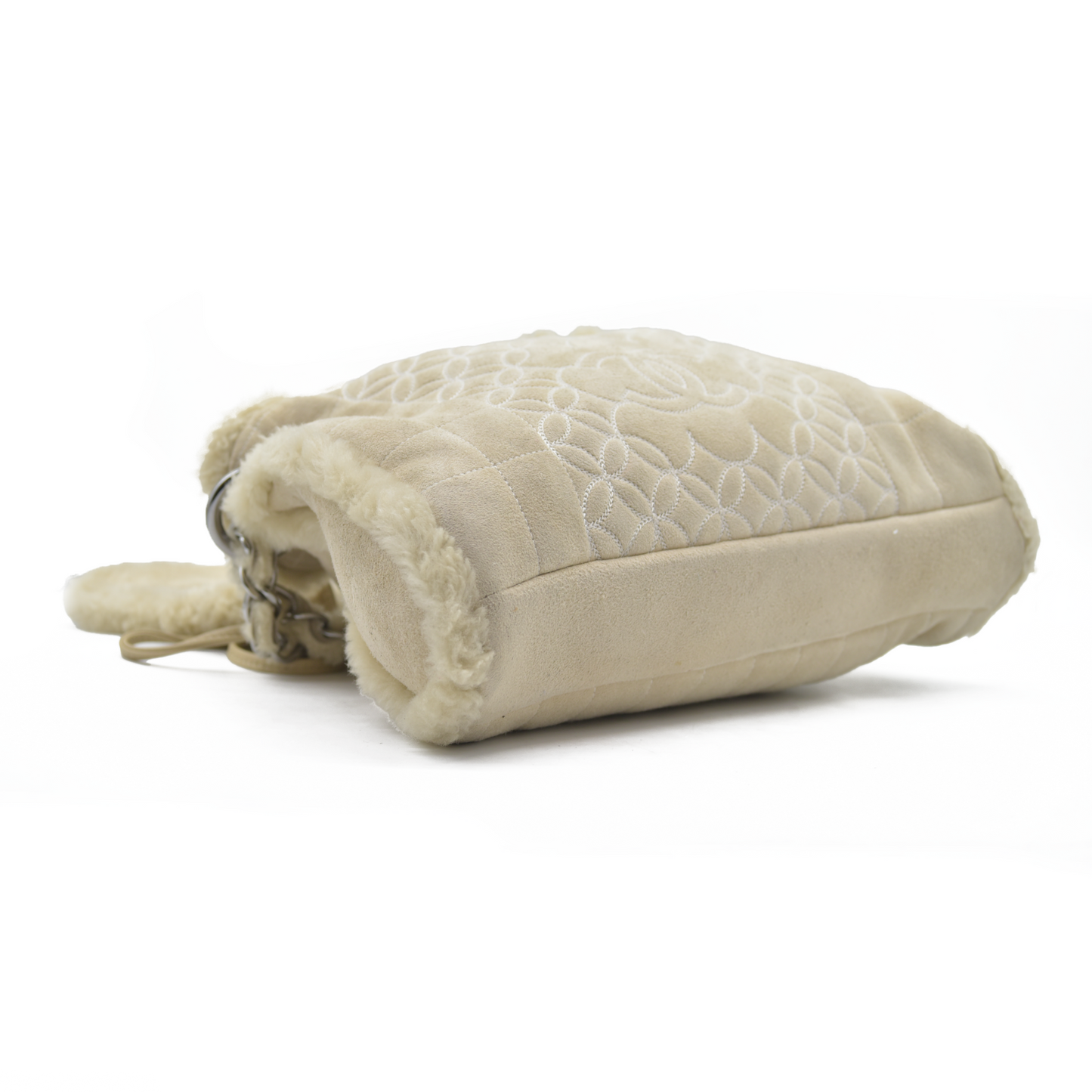 $1895 Chanel Quilted Shearling Tote Bag and Accessory Pouch 2005