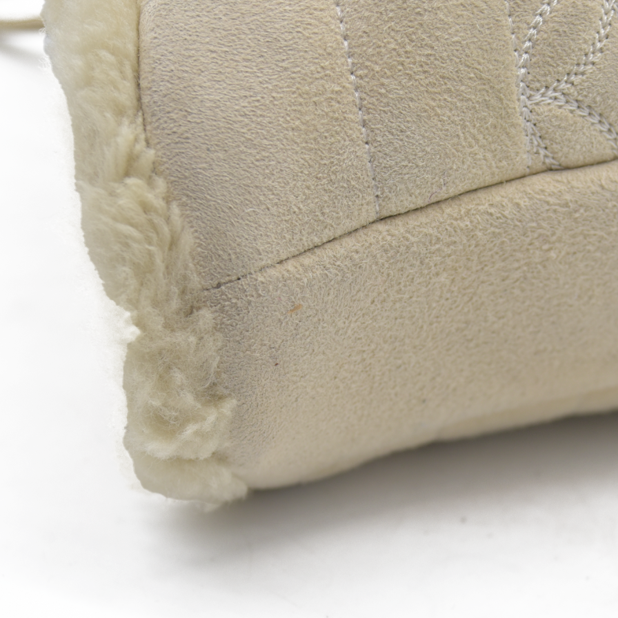$1895 Chanel Quilted Shearling Tote Bag and Accessory Pouch 2005