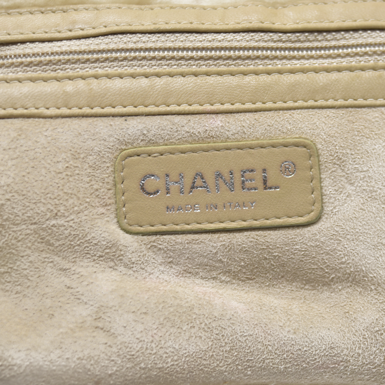 $1895 Chanel Quilted Shearling Tote Bag and Accessory Pouch 2005