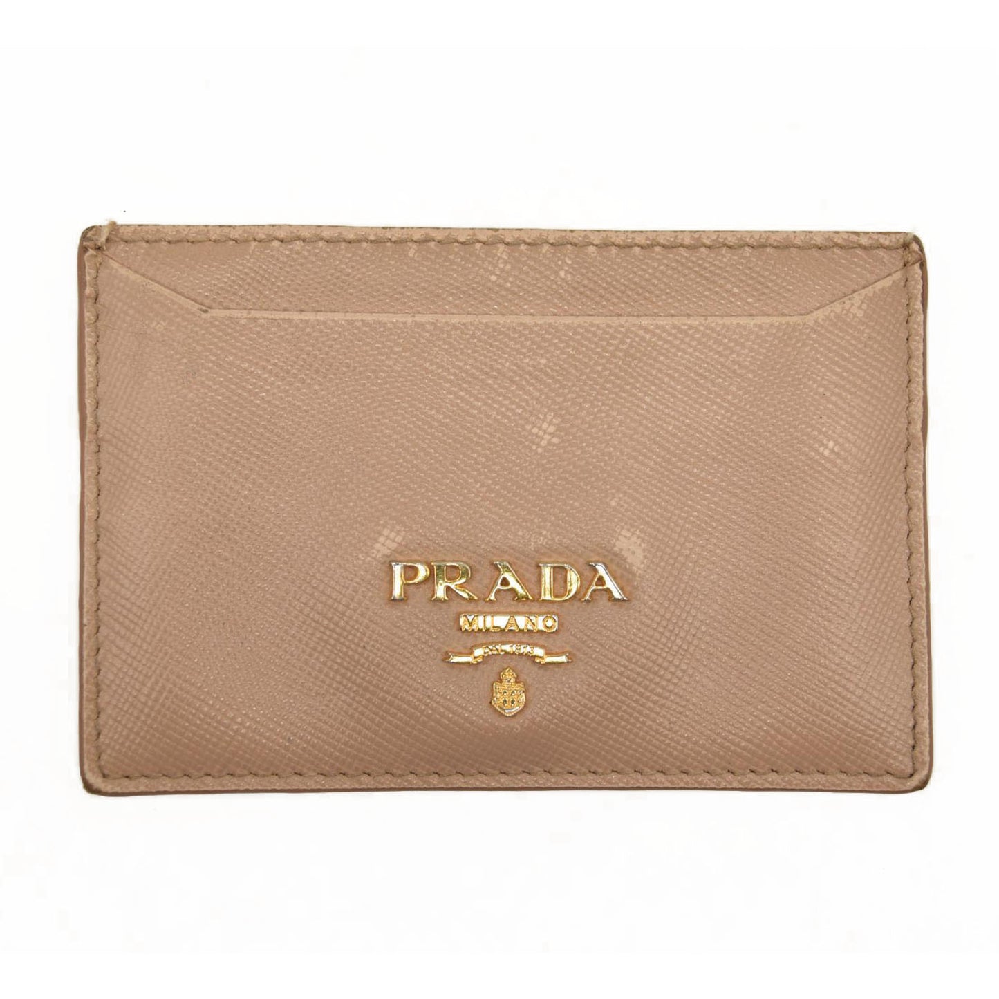 Prada Card Holder Beige Saffiano