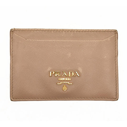 Prada Card Holder Beige Saffiano