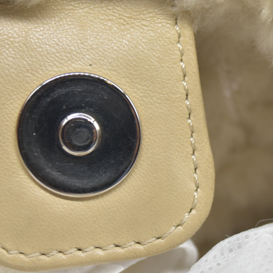 $1895 Chanel Quilted Shearling Tote Bag and Accessory Pouch 2005