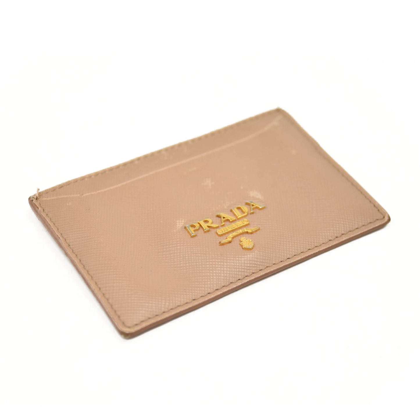 Prada Card Holder Beige Saffiano