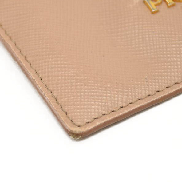 Prada Card Holder Beige Saffiano