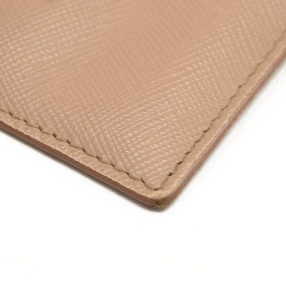 Prada Card Holder Beige Saffiano