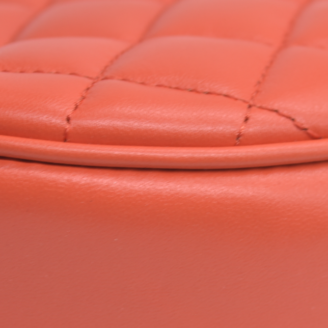 $1875 Versace Half Moon Quilted Bag Coral Medusa CONSIGNMENT