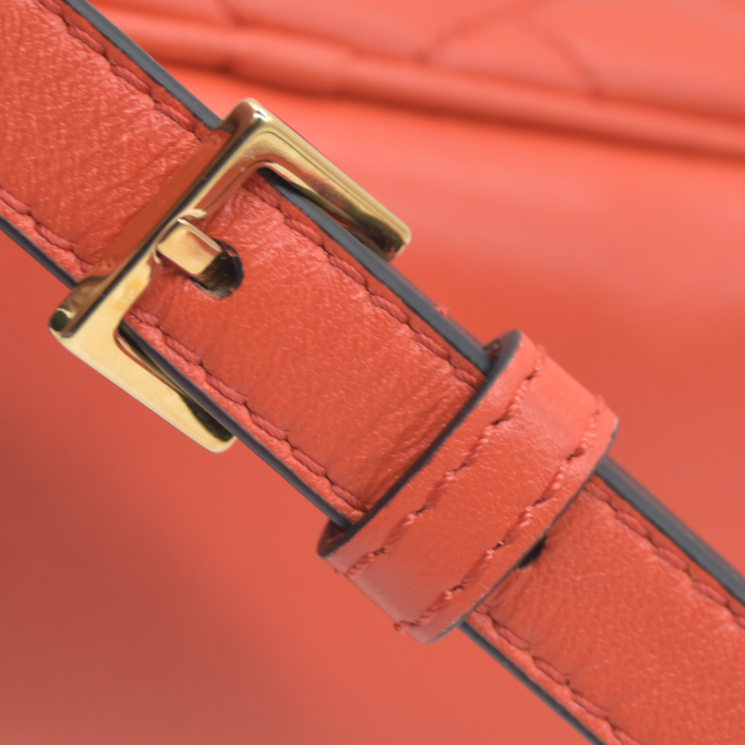 $1875 Versace Half Moon Quilted Bag Coral Medusa CONSIGNMENT