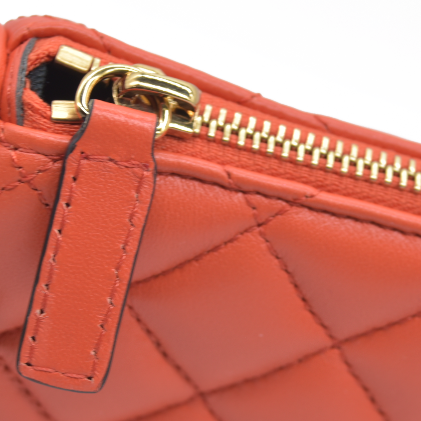 $1875 Versace Half Moon Quilted Bag Coral Medusa CONSIGNMENT