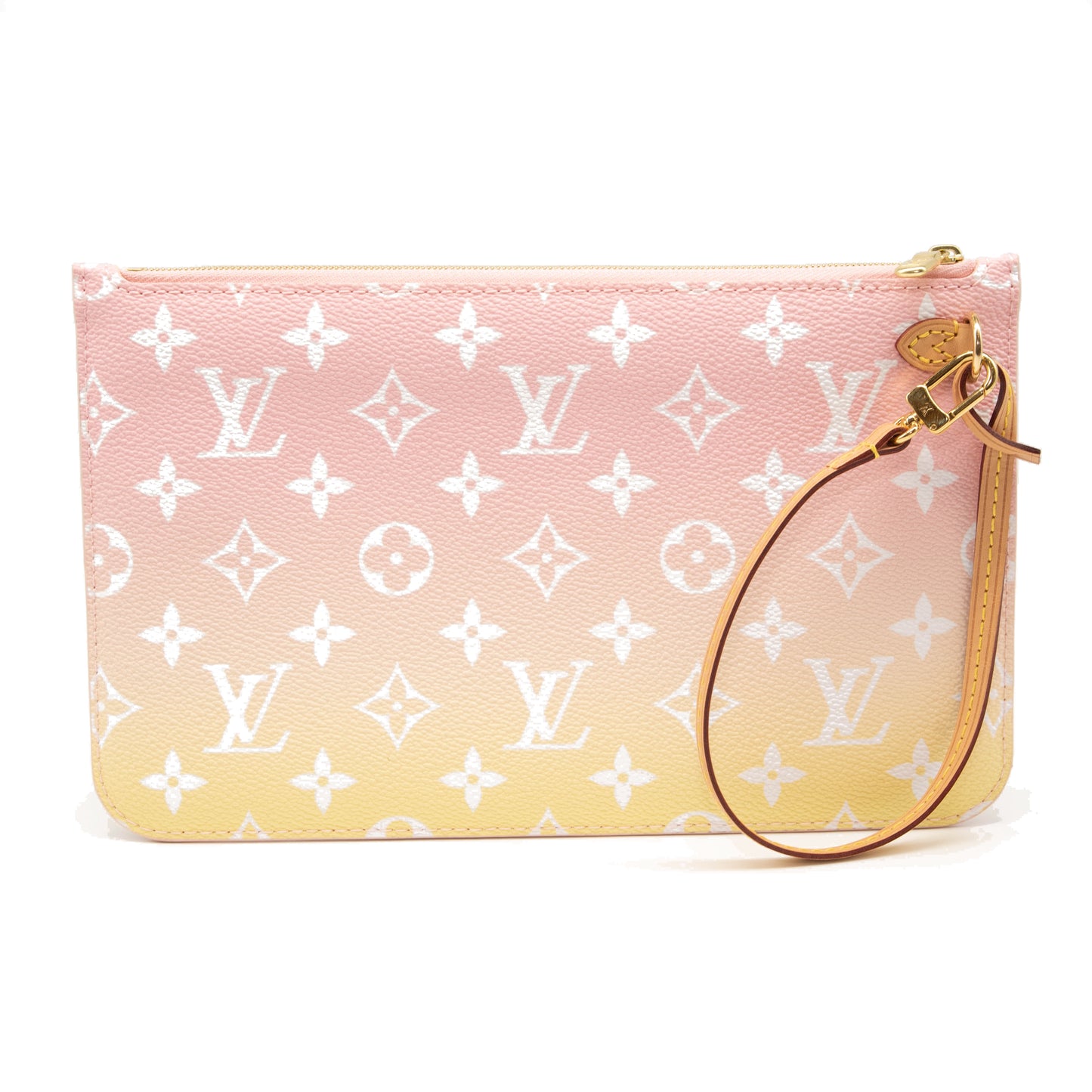 Louis Vuitton Monogram By The Pool Neverfull MM Pochette Light Pink Wristlet