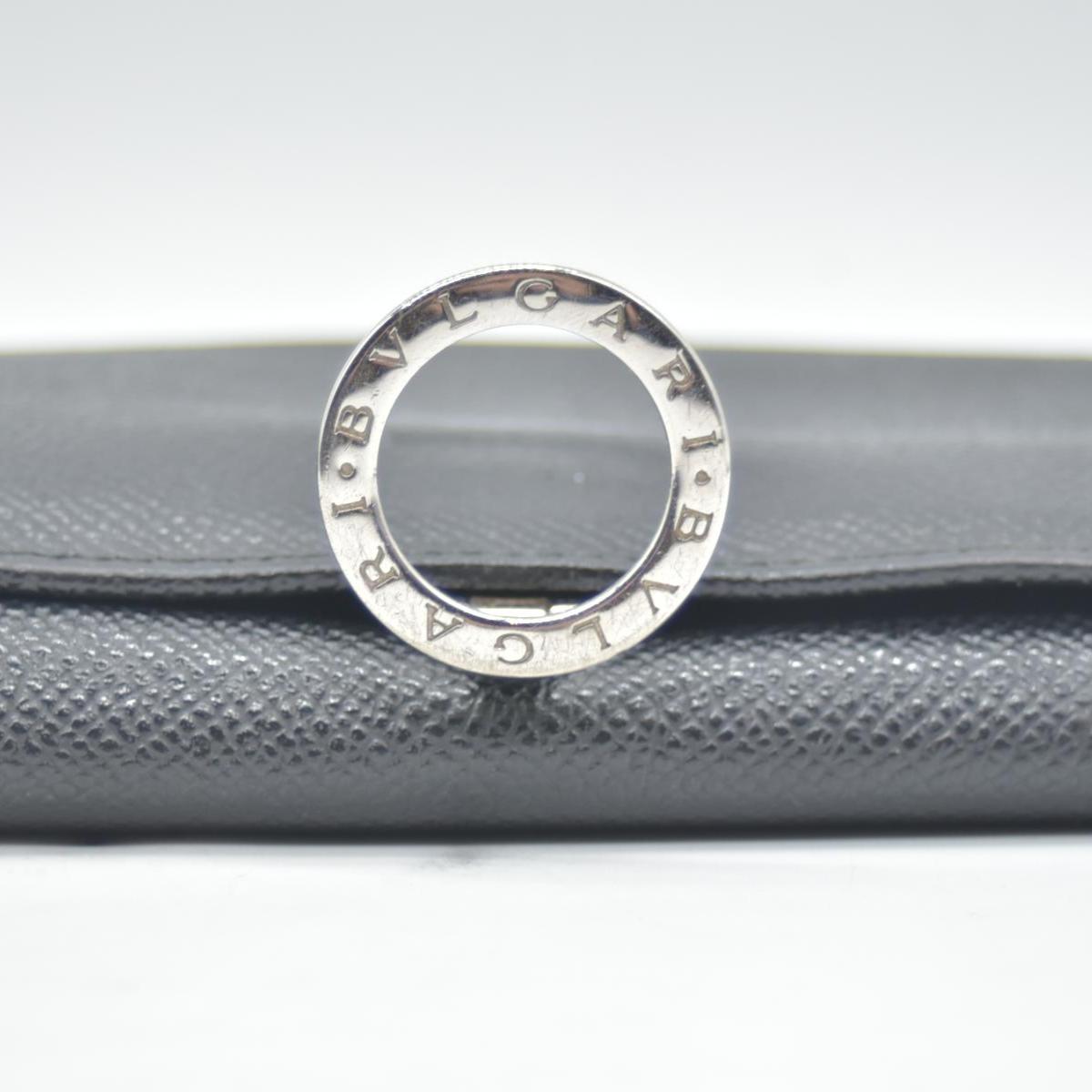 $790 BVLGARI Leather Bifold Long Wallet Black CONSIGNMENT