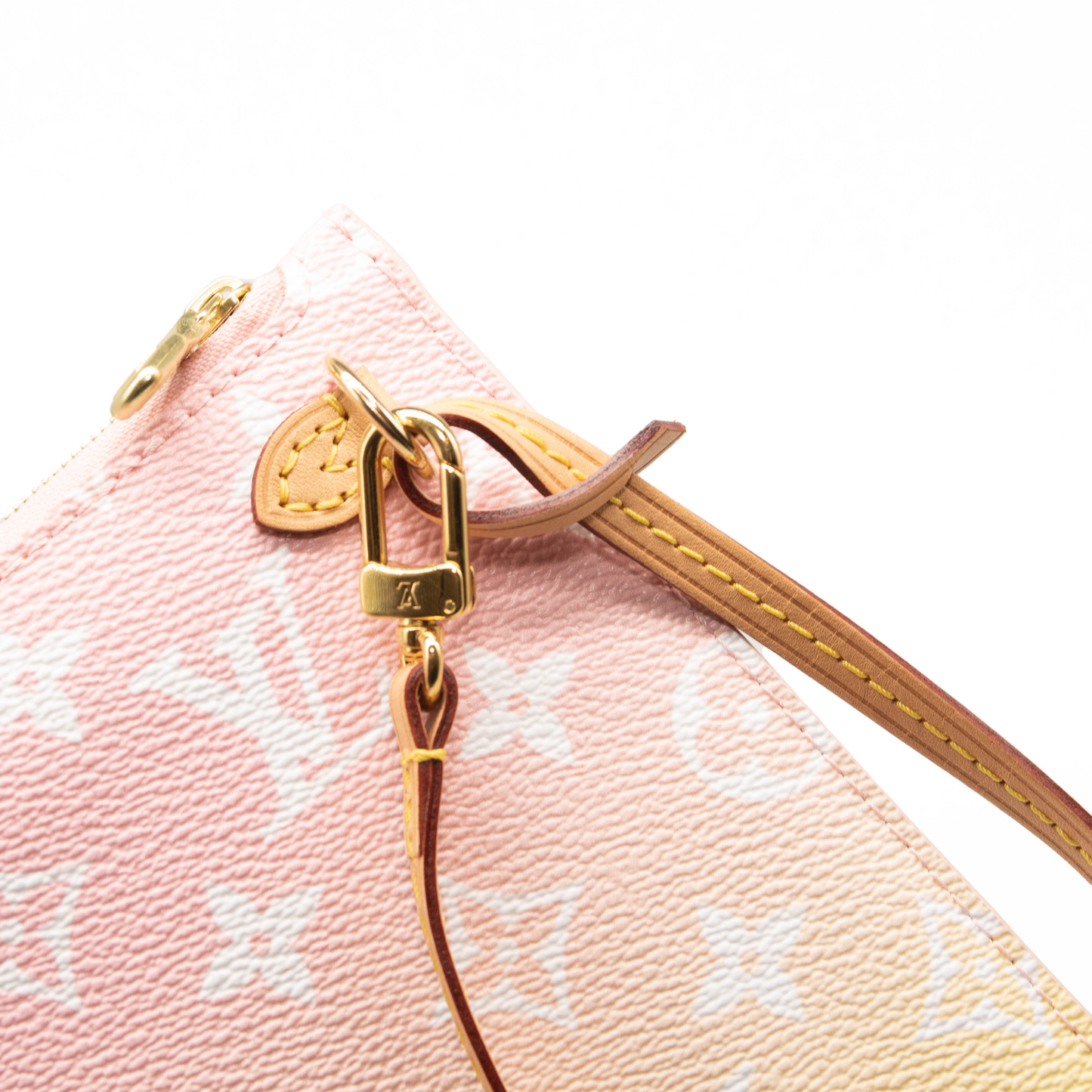 Louis Vuitton Monogram By The Pool Neverfull MM Pochette Light Pink Wristlet