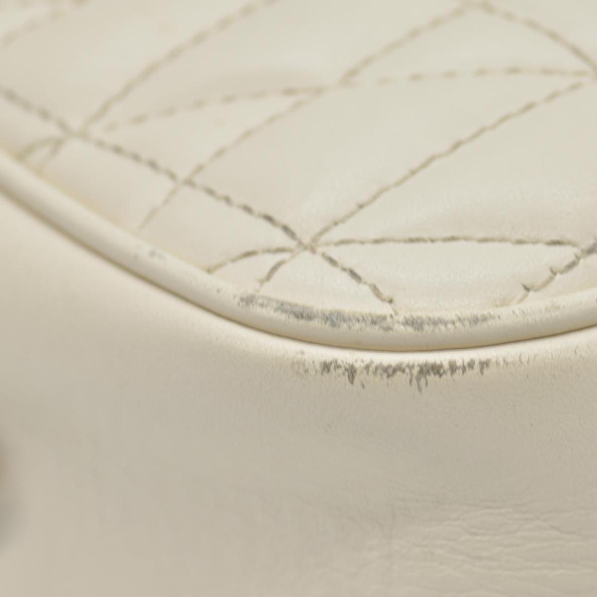 $1950 Gucci Calfskin Matelasse Aria Small GG Marmont Chain Shoulder Bag Mystic White