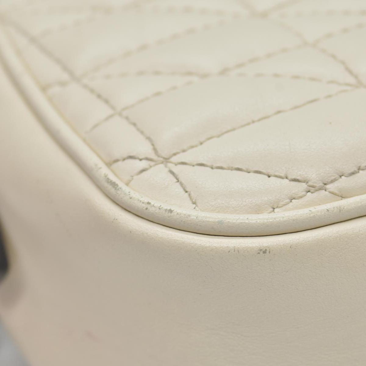 $1950 Gucci Calfskin Matelasse Aria Small GG Marmont Chain Shoulder Bag Mystic White