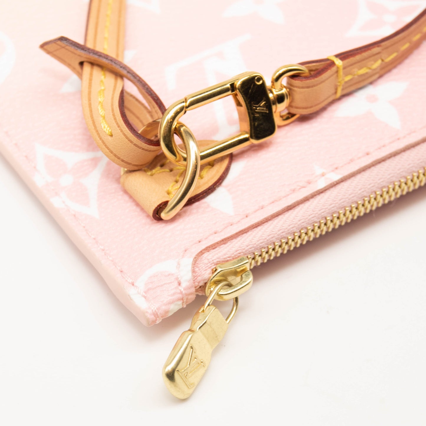 Louis Vuitton Monogram By The Pool Neverfull MM Pochette Light Pink Wristlet