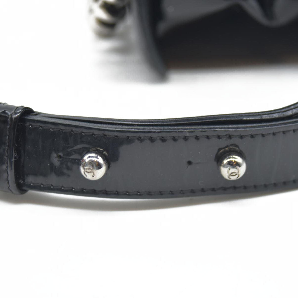 Chanel  Patent Calfskin Quilted Medium Plexiglass Boy Flap Black