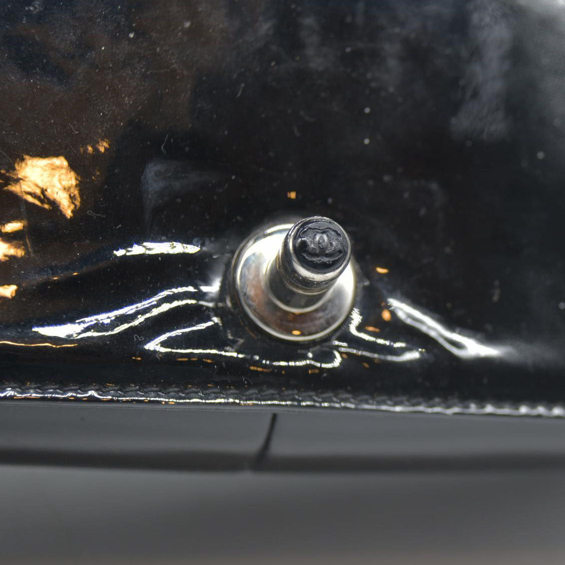 Chanel  Patent Calfskin Quilted Medium Plexiglass Boy Flap Black