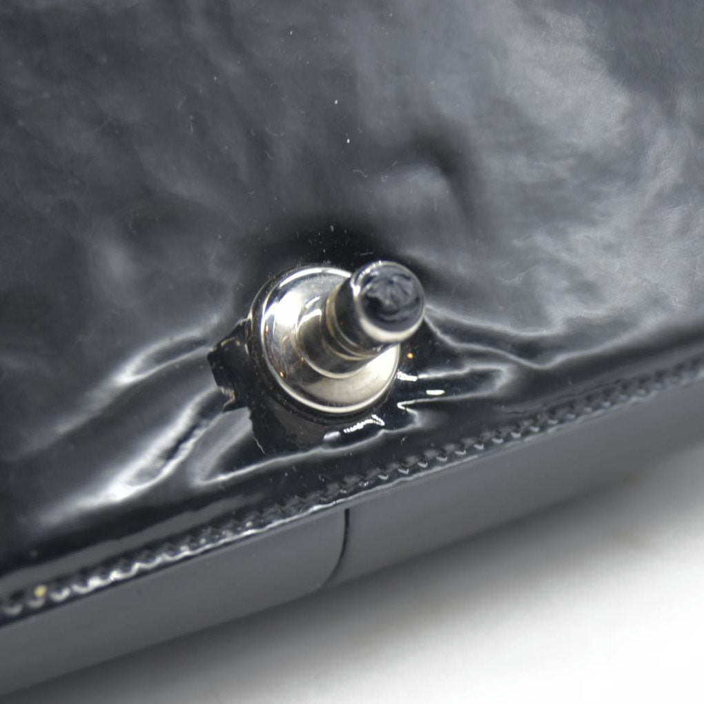 Chanel  Patent Calfskin Quilted Medium Plexiglass Boy Flap Black