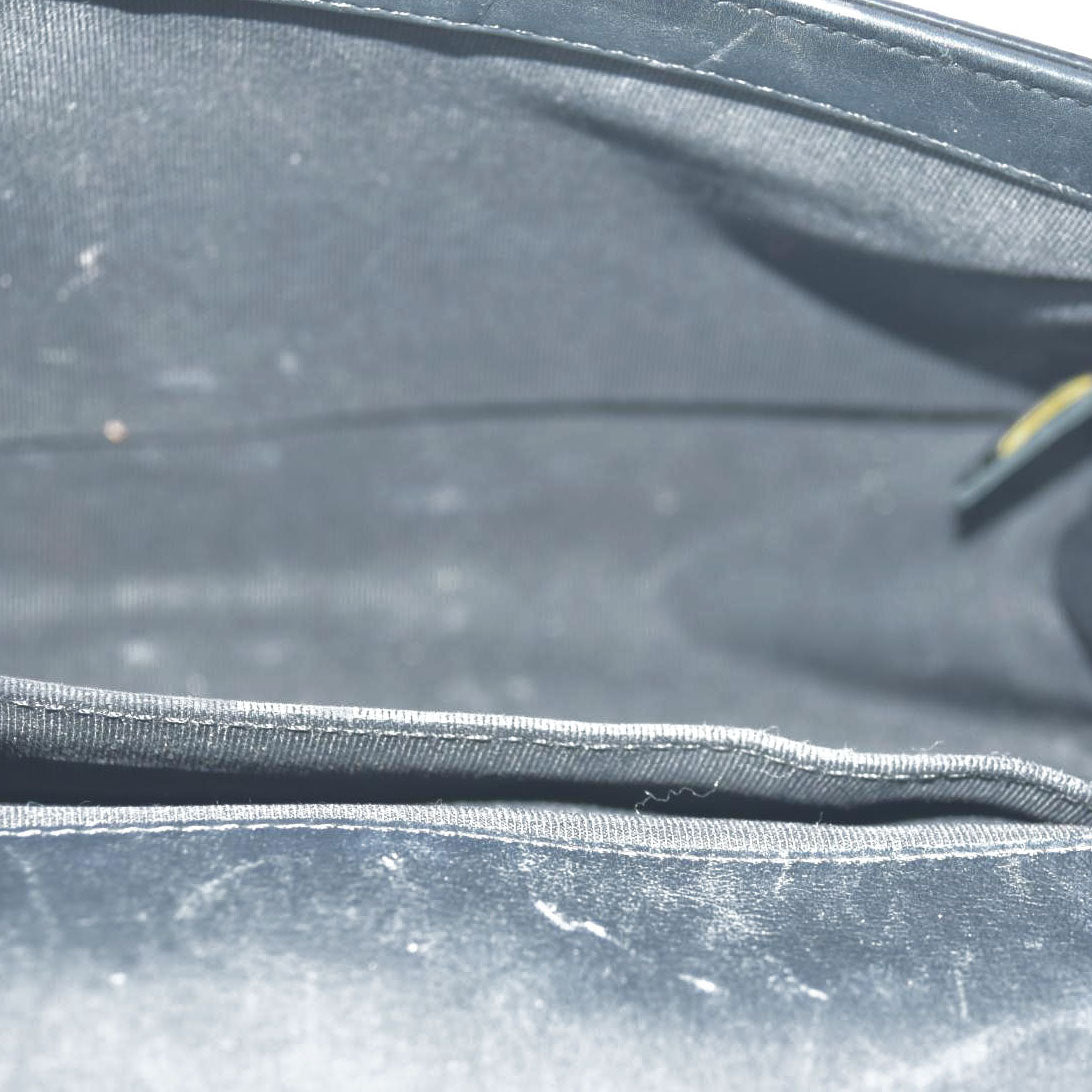 Chanel  Patent Calfskin Quilted Medium Plexiglass Boy Flap Black