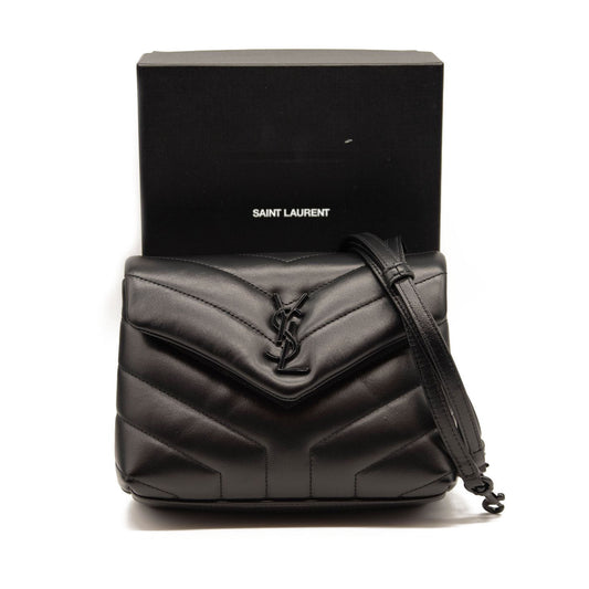 NEW Saint Laurent Toy Loulou Strap Bag in Quilted Y Shoulder Bag Black Noir