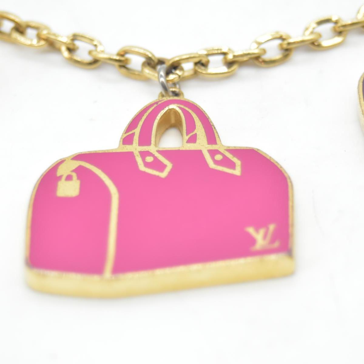 Louis Vuitton Enamel Iconic Speedy Bag Charm Chain Gold CONSIGNMENT