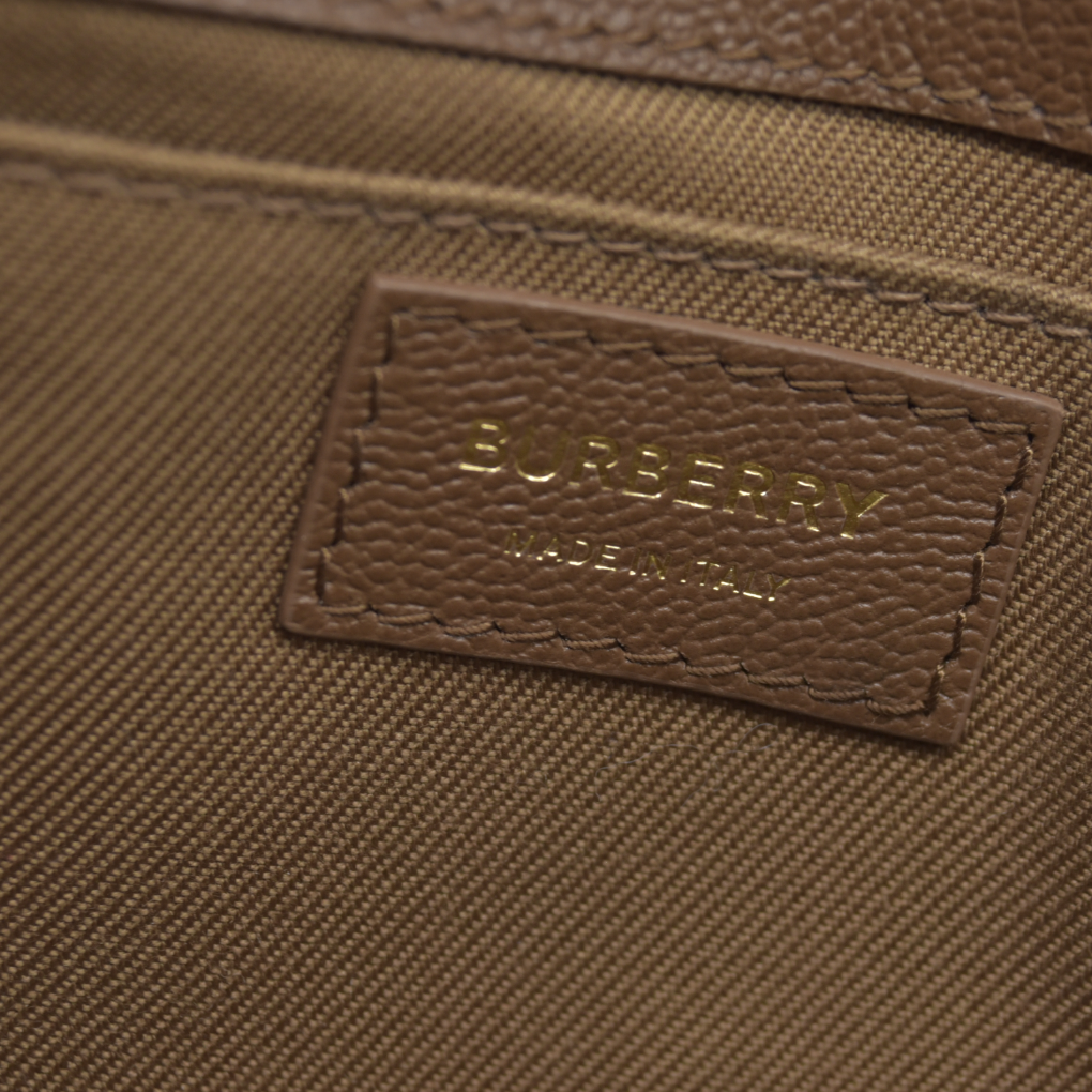 $1150 Burberry Hampshire Small House Check & Leather Crossbody Brown